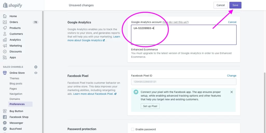 Google Analytics Integration in Shopify