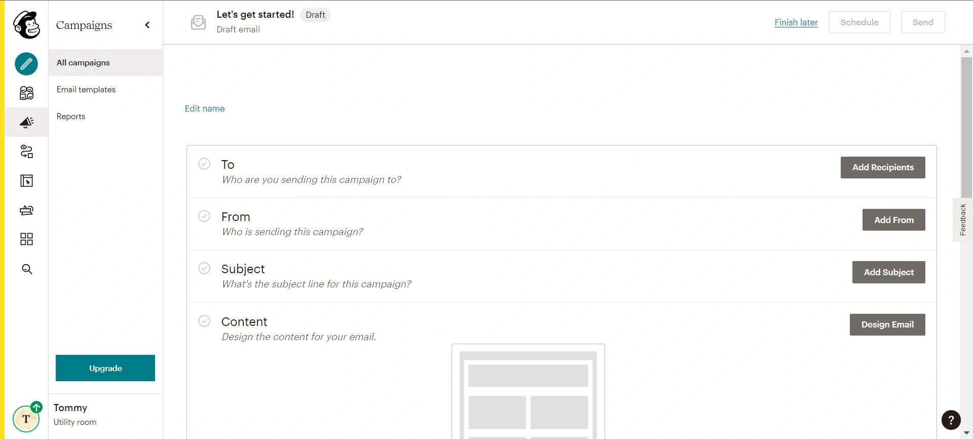 Create email marketing campaign